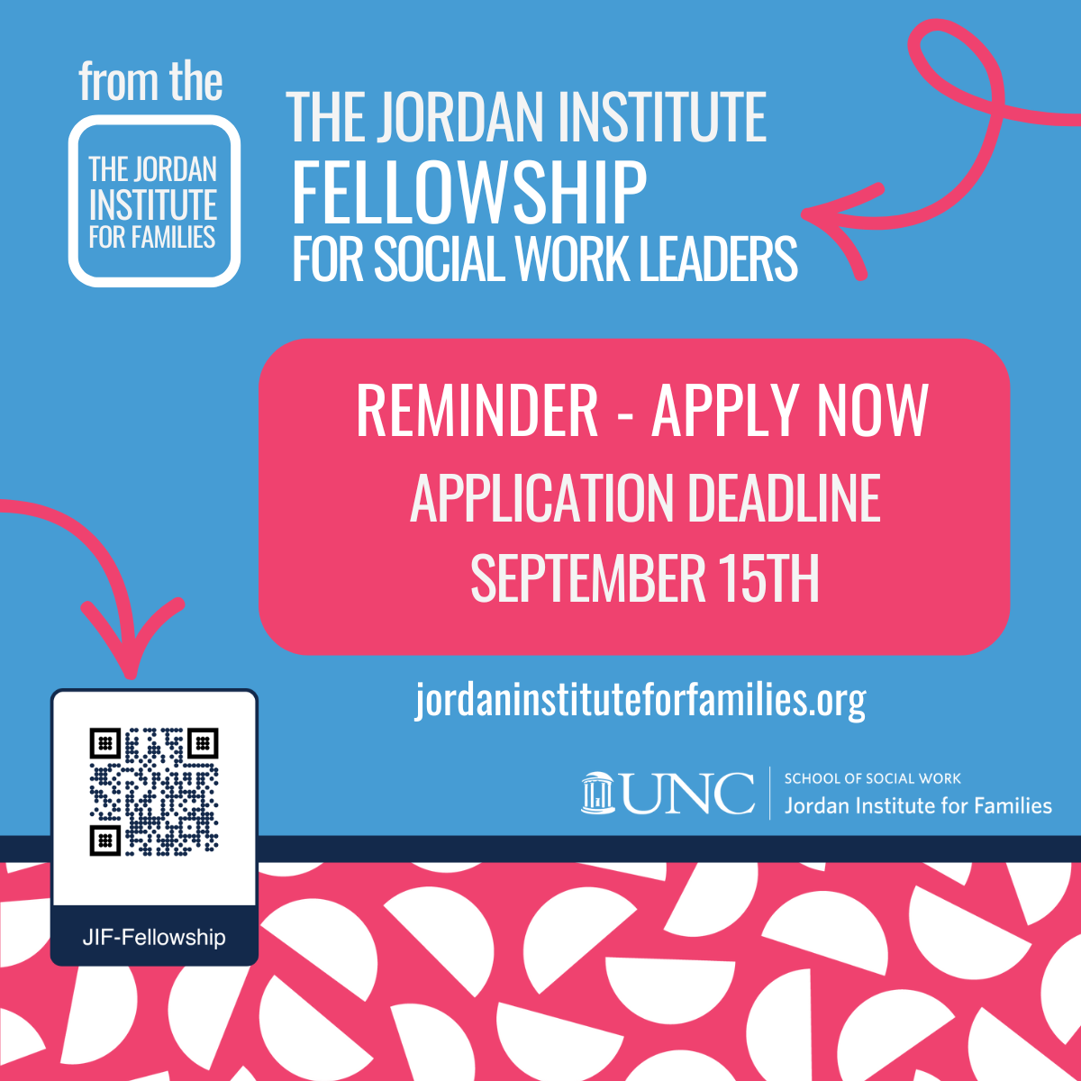 Applications for the Jordan Institute Fellowship for Social Work Leaders 2025-2026 close on September 15th 2025.